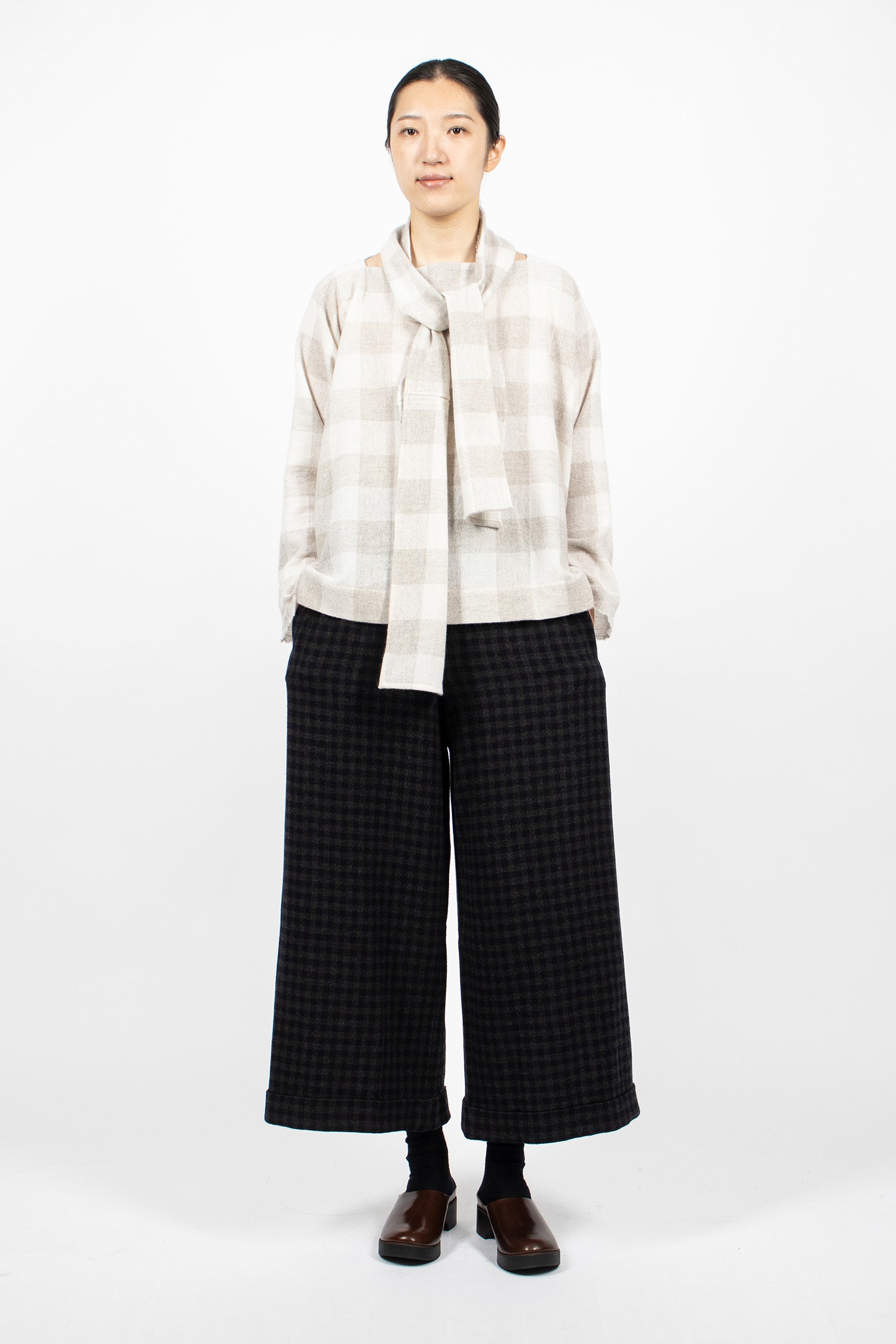 Square Cashmere Shirt Light Grey/Cream