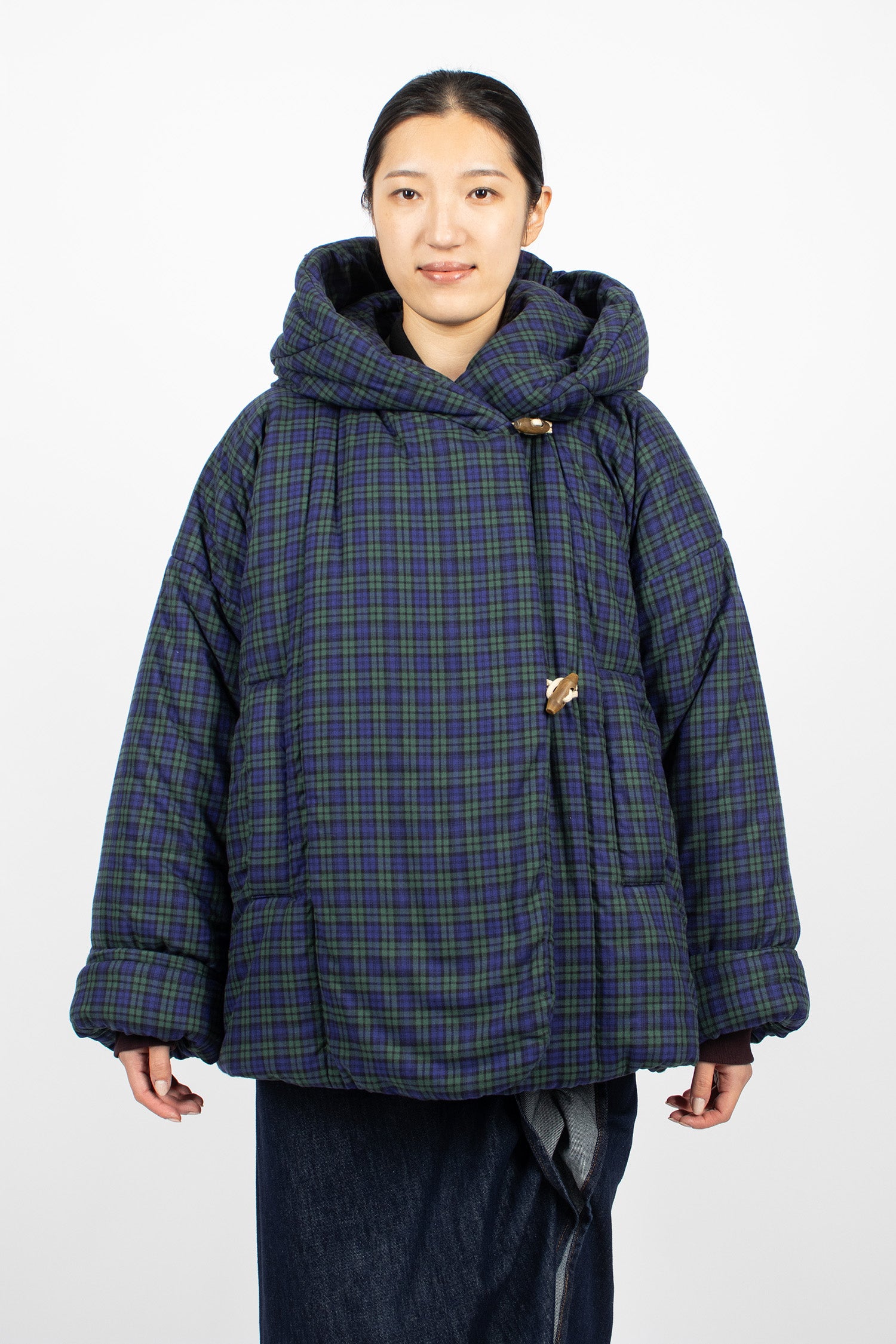 Flannel Puffer Jacket Green