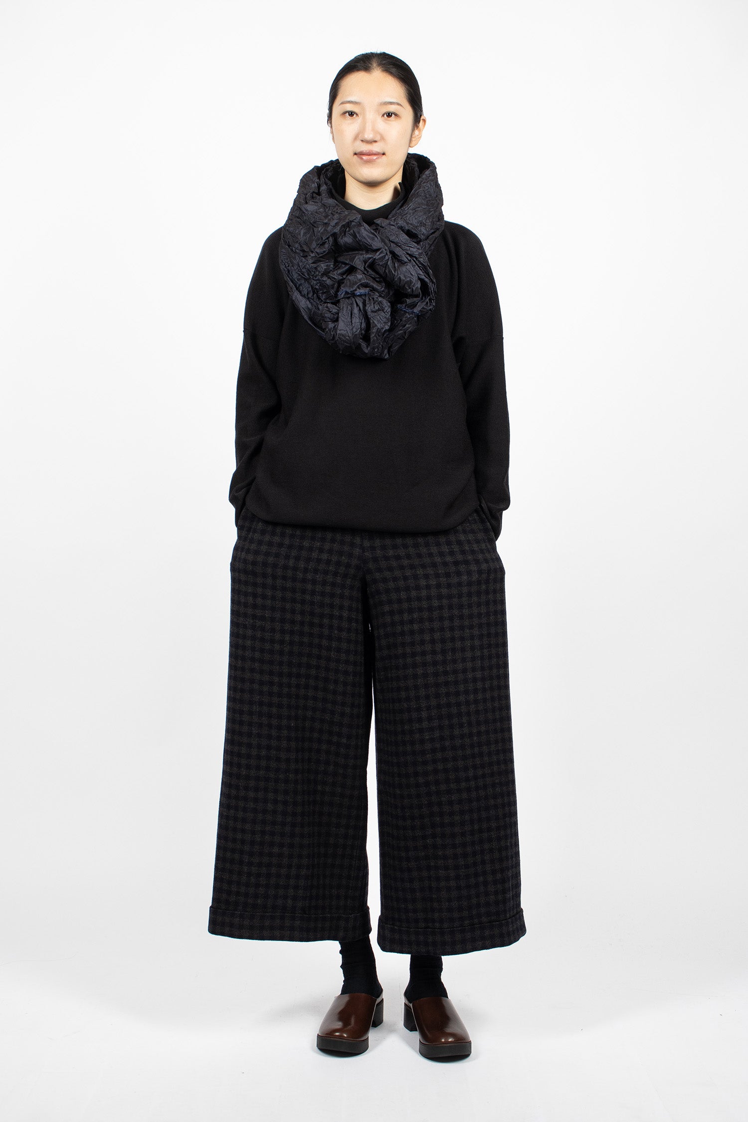 Wrap Silk Shawl Navy Blue