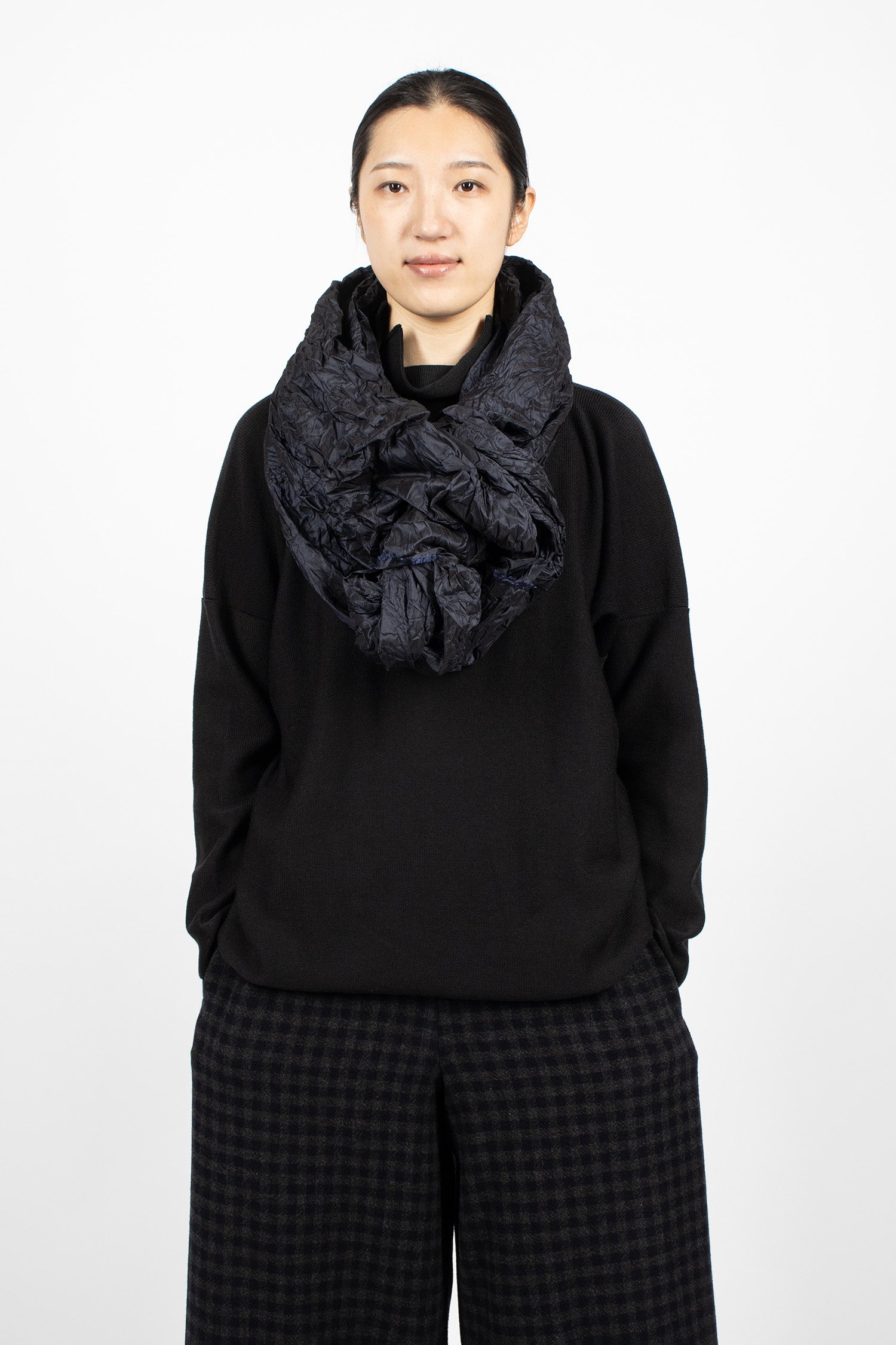 Wrap Silk Shawl Navy Blue