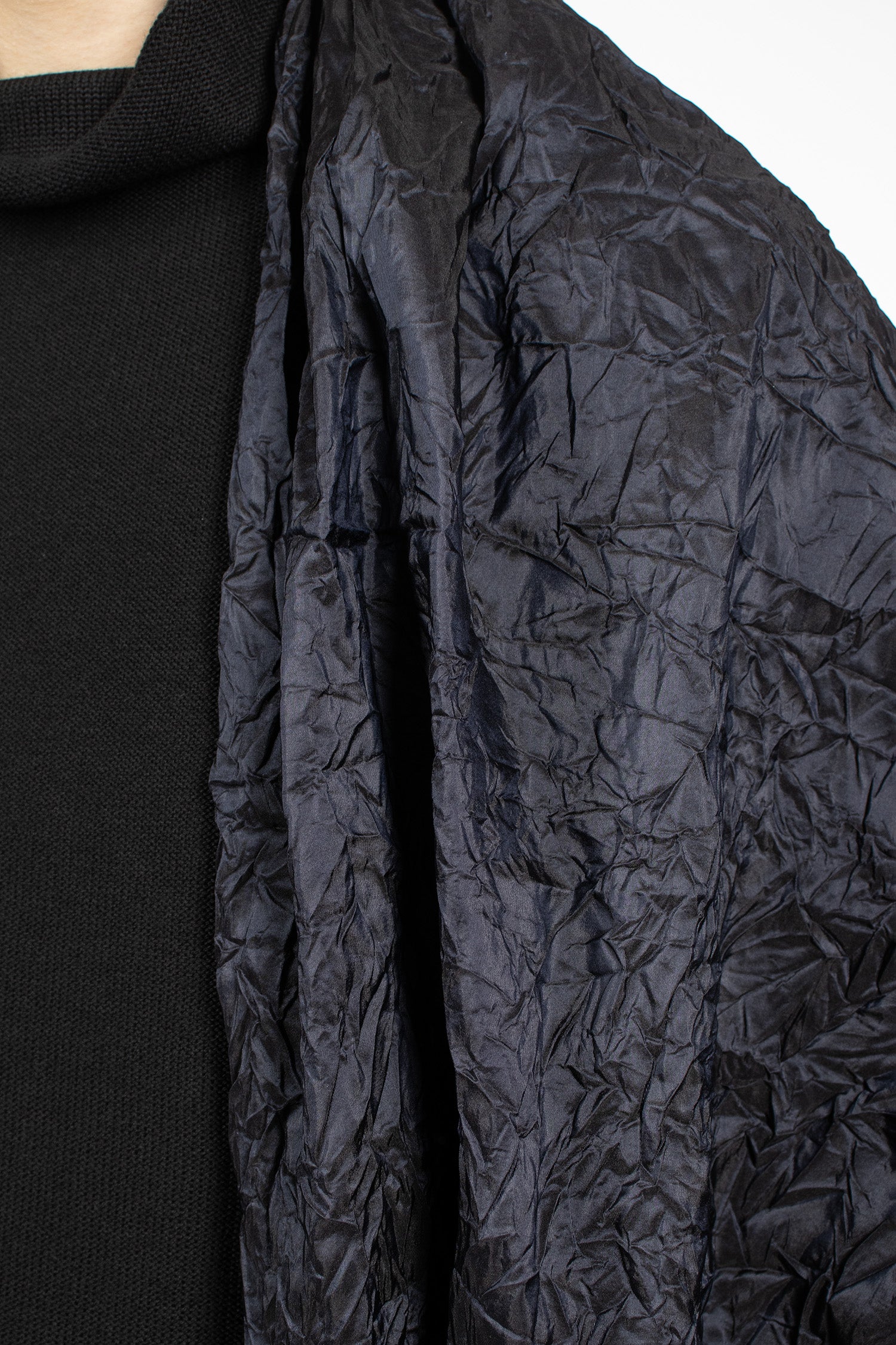 Wrap Silk Shawl Navy Blue