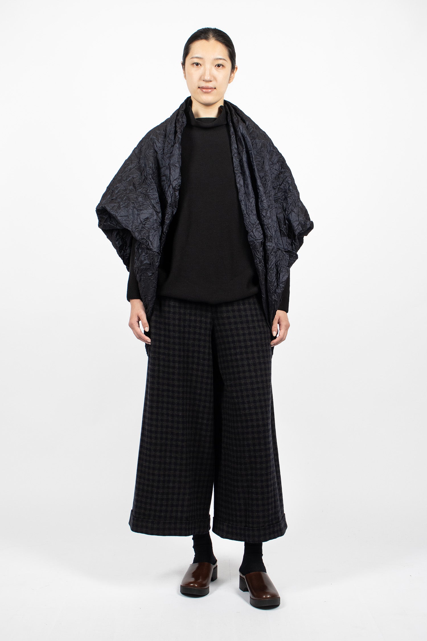 Wrap Silk Shawl Navy Blue